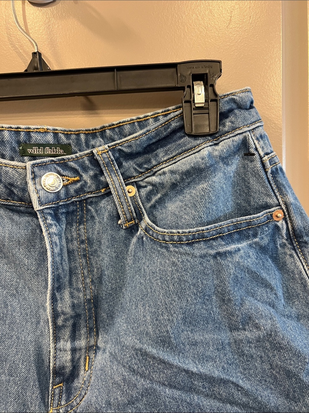 wild fable Highest Rise Mom Shorts Light Blue Rolled Hem Denim Happy 10 - Picture 4 of 8